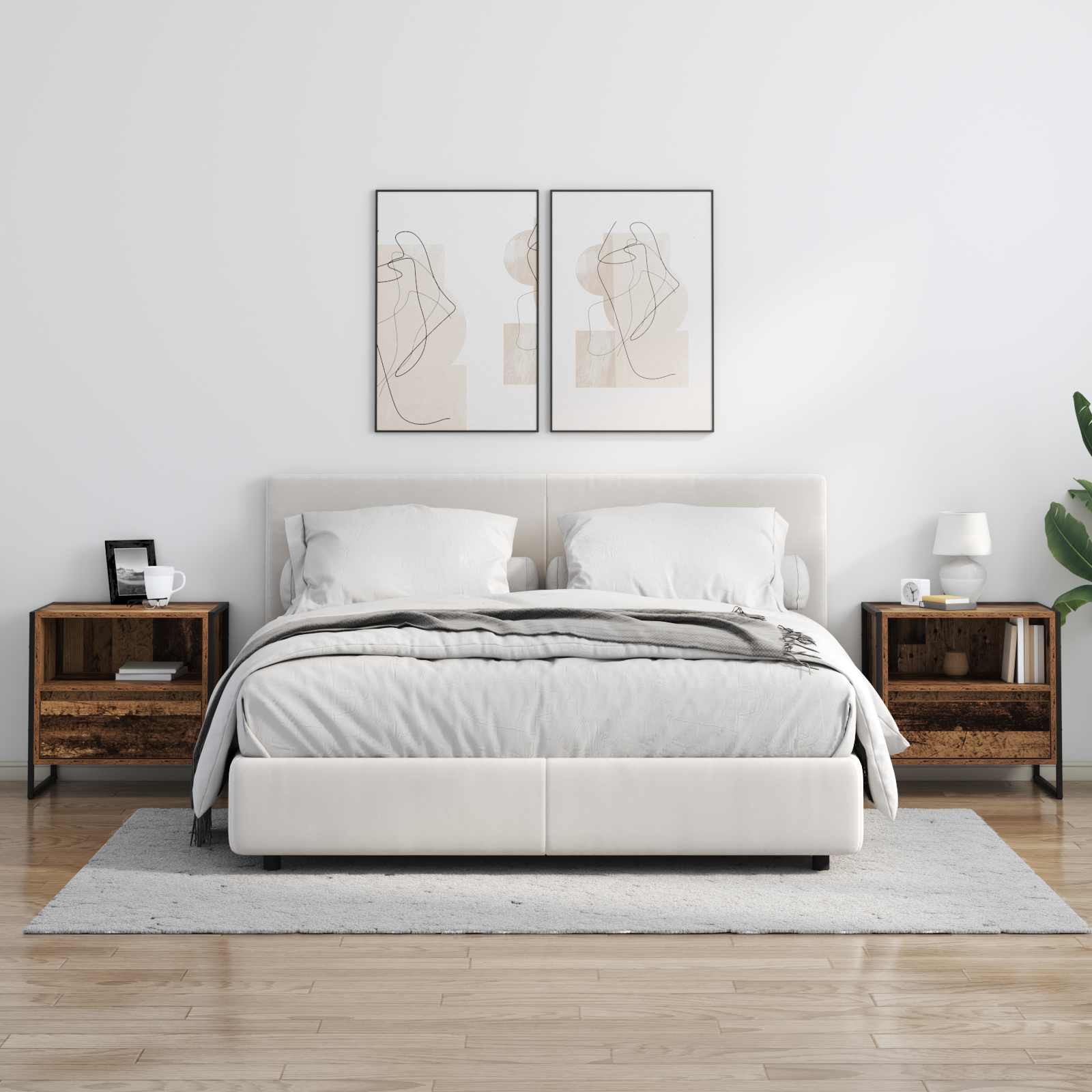 Κομοδίνο 2 pcs Παλιό Ξύλο 50 x 39,5 x 50 εκ. Επεξεργασμένο ξύλο