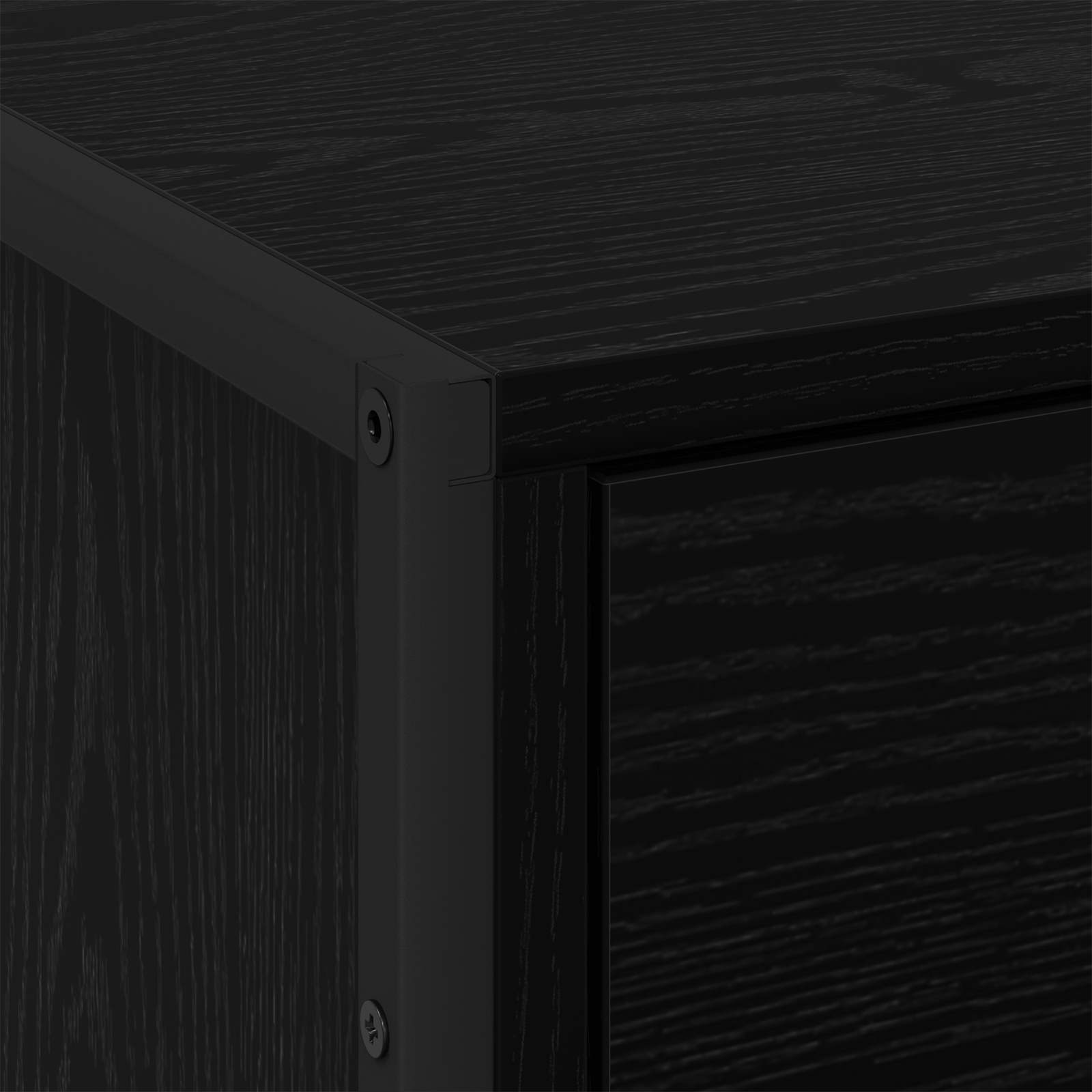 Κομοδίνο 2 pcs Μαύρη Οξυά 50 x 39.5 x 50 εκ. Επεξεργασμένο ξύλο - Pakobazaar