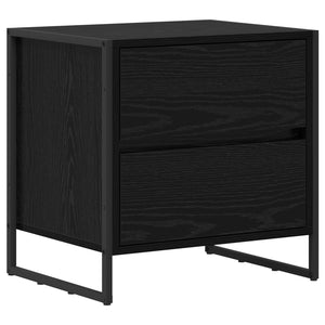 Κομοδίνο 2 pcs Μαύρη Οξυά 50 x 39.5 x 50 εκ. Επεξεργασμένο ξύλο - Pakobazaar