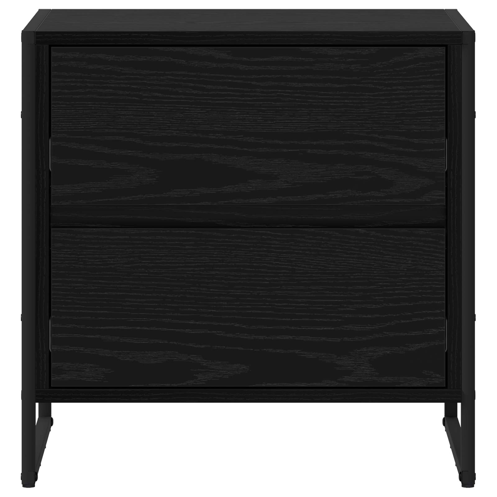 Κομοδίνο 2 pcs Μαύρη Οξυά 50 x 39.5 x 50 εκ. Επεξεργασμένο ξύλο - Pakobazaar