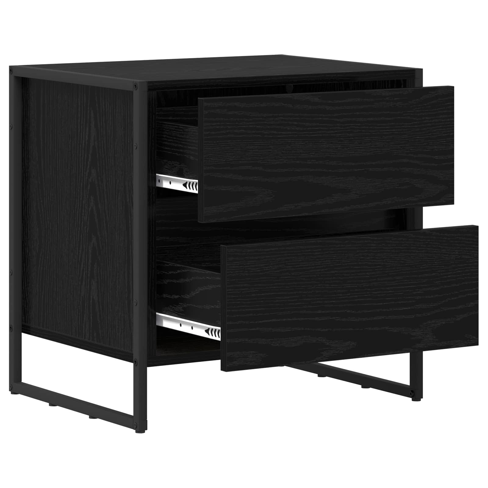 Κομοδίνο 2 pcs Μαύρη Οξυά 50 x 39.5 x 50 εκ. Επεξεργασμένο ξύλο - Pakobazaar