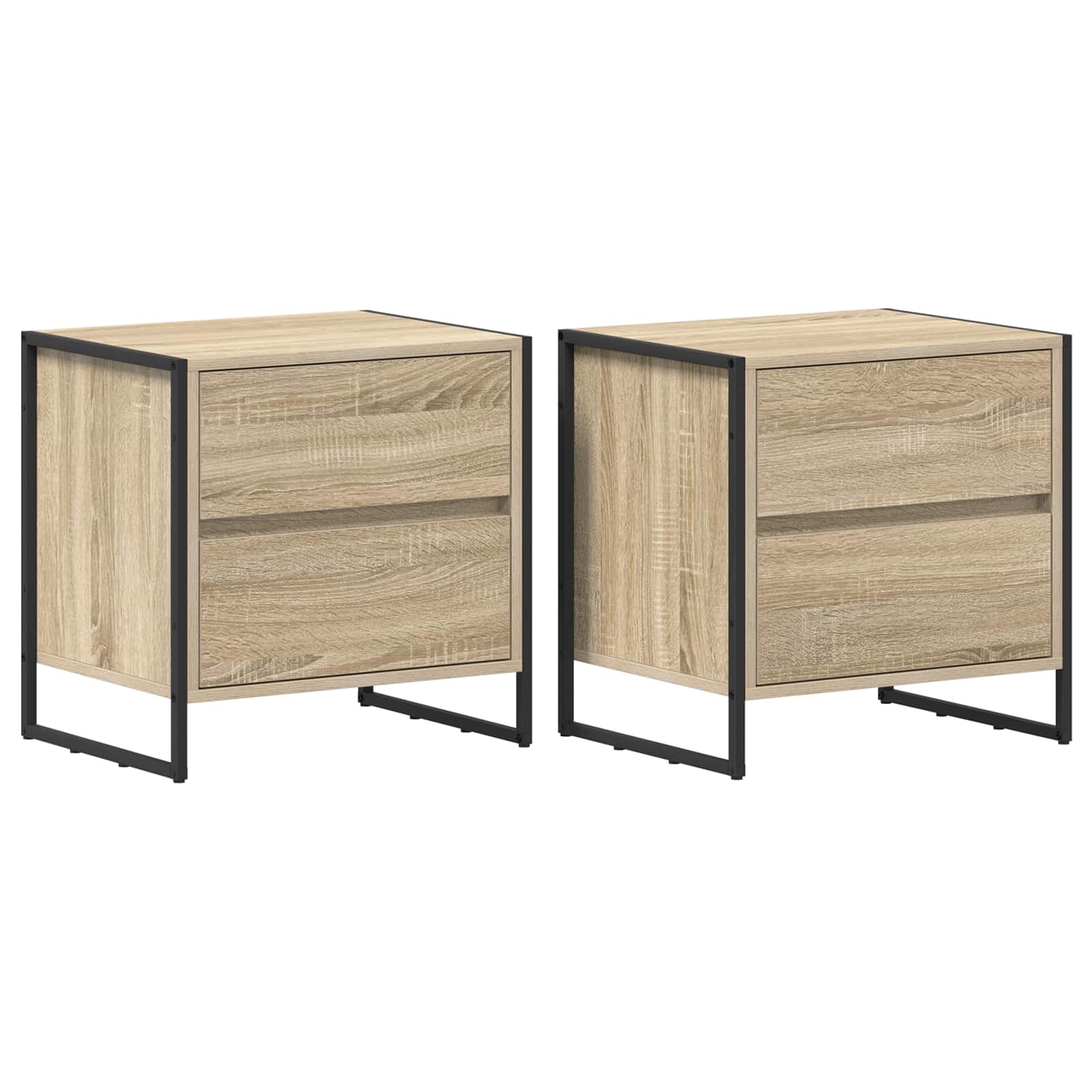 Κομοδίνο 2 pcs Σονόμα 50 x 39.5 x 50 εκ. Επεξεργασμένο ξύλο - Pakobazaar