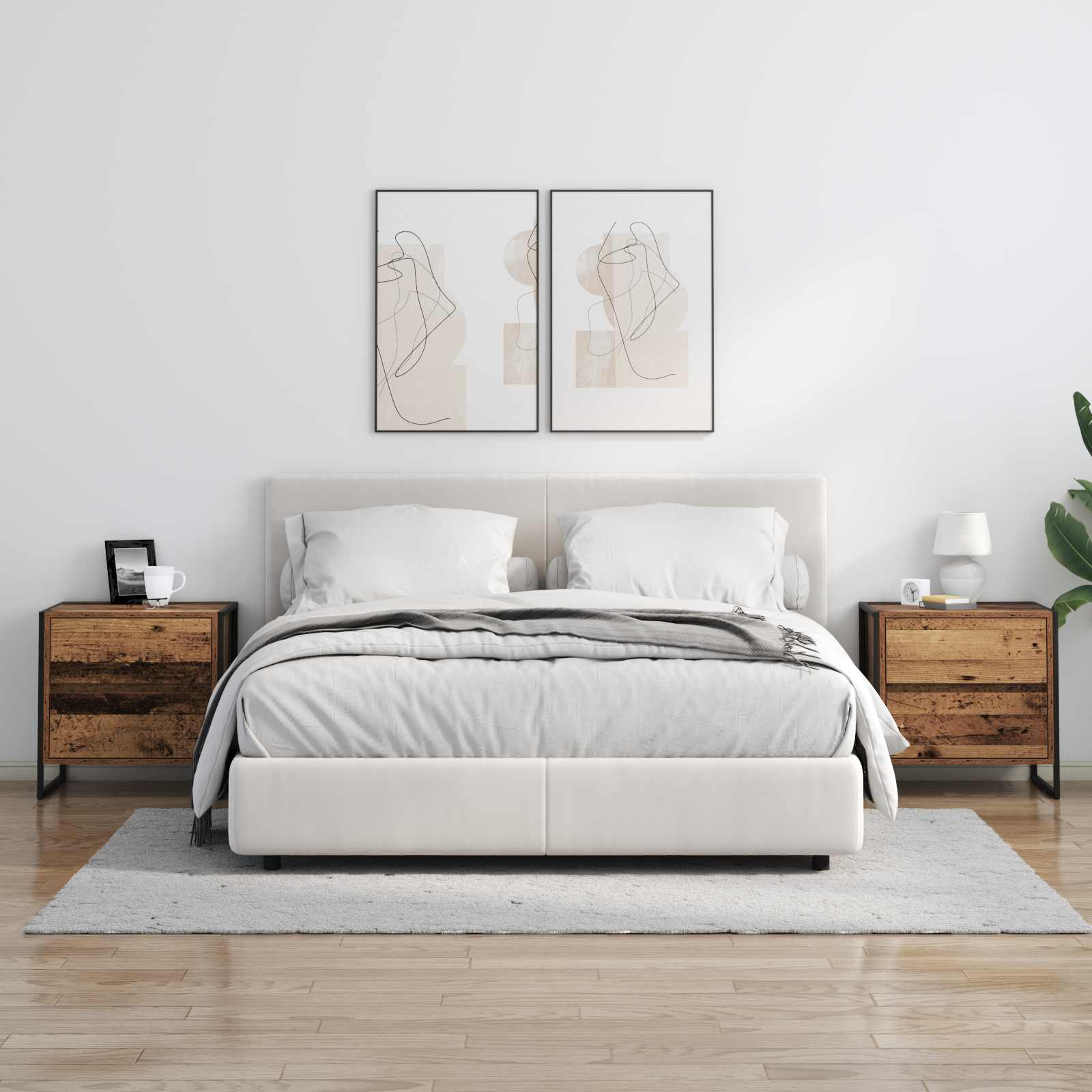 Κομοδίνο 2 pcs Παλιό Ξύλο 50 x 39.5 x 50 εκ. Επεξεργασμένο ξύλο