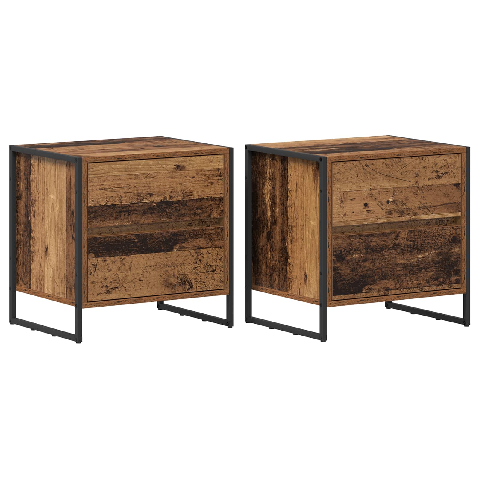 Κομοδίνο 2 pcs Παλιό Ξύλο 50 x 39.5 x 50 εκ. Επεξεργασμένο ξύλο