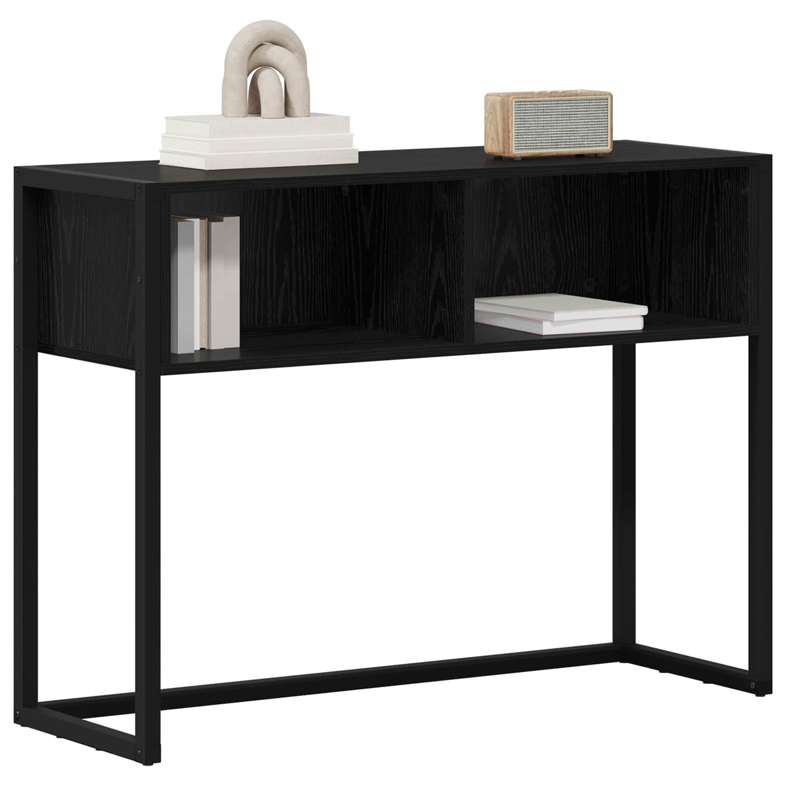 End Table Μαύρη Οξυά 100 x 36 x 75 εκ. Επεξεργασμένο ξύλο