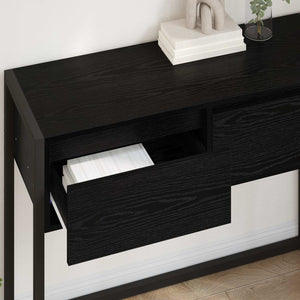 End Table Μαύρη Οξυά 100 x 36 x 75 εκ. Επεξεργασμένο ξύλο - Pakobazaar