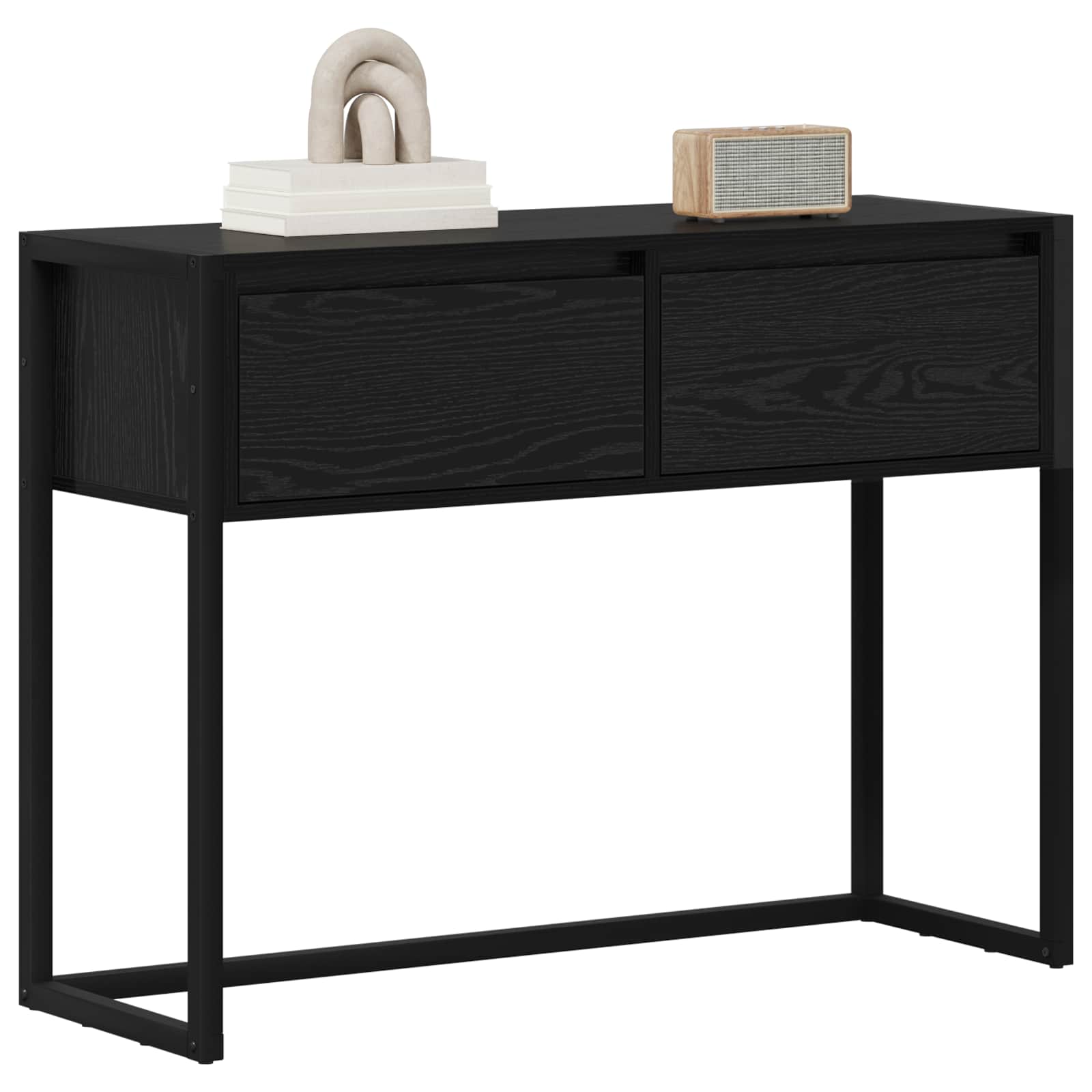 End Table Μαύρη Οξυά 100 x 36 x 75 εκ. Επεξεργασμένο ξύλο - Pakobazaar