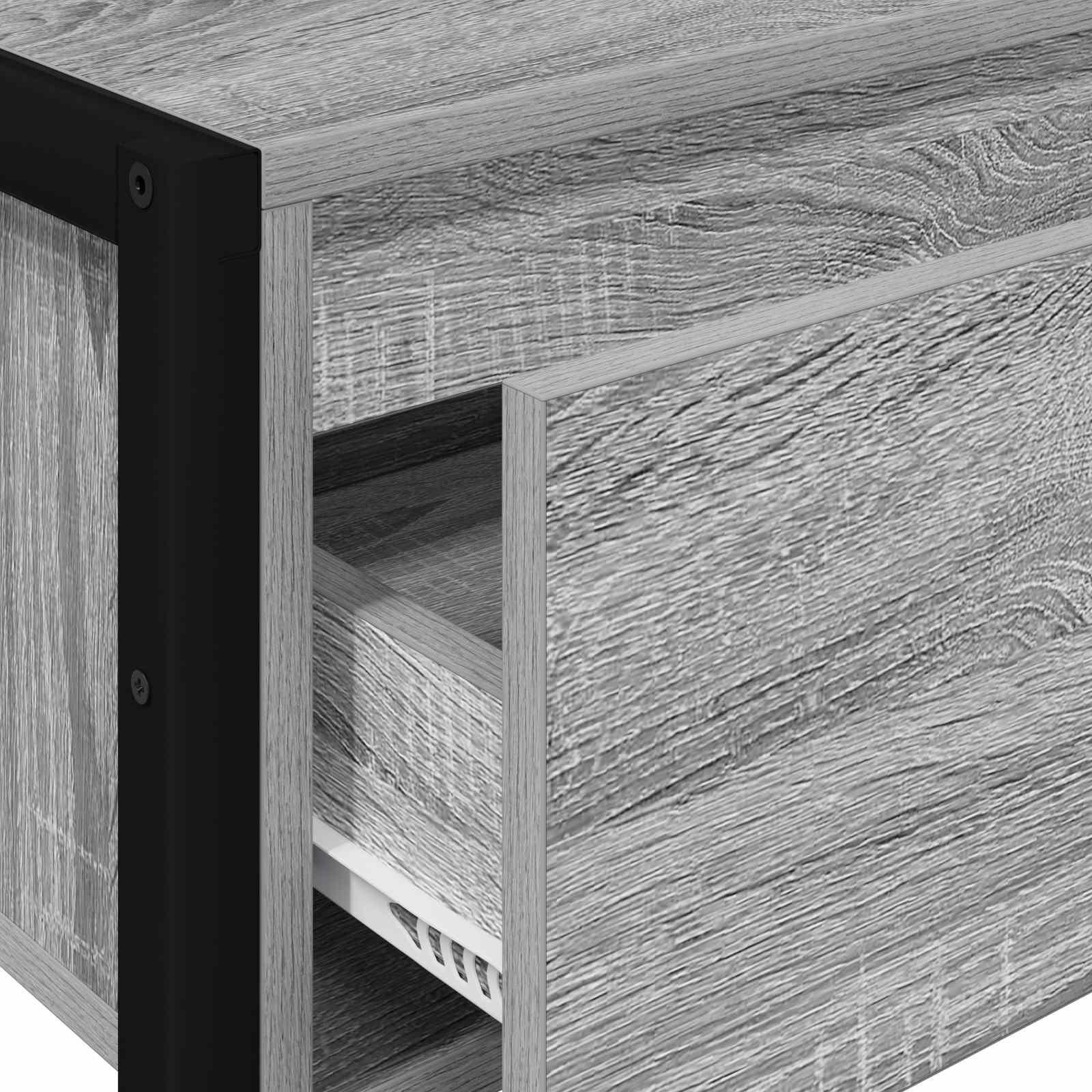 End Table Γκρίζο Σονομα 100 x 36 x 75 εκ. Επεξεργασμένο ξύλο