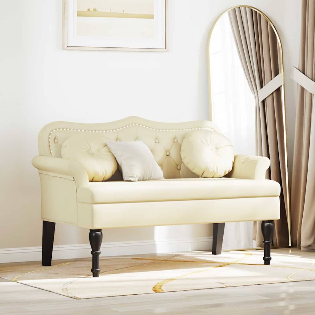 Καναπές Chesterfield Κρεμ 120,5 x 65 x 75 εκ. Τεχνητό Δέρμα - Pakobazaar