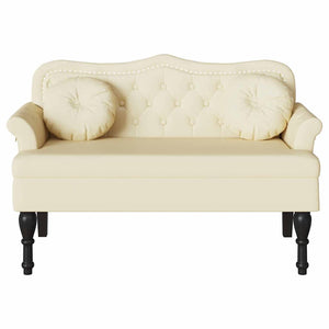 Καναπές Chesterfield Κρεμ 120,5 x 65 x 75 εκ. Τεχνητό Δέρμα - Pakobazaar