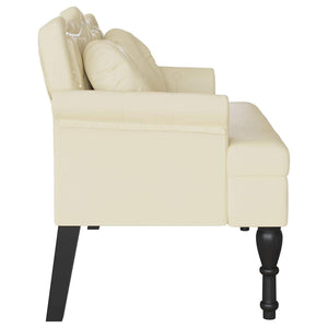 Καναπές Chesterfield Κρεμ 120,5 x 65 x 75 εκ. Τεχνητό Δέρμα - Pakobazaar