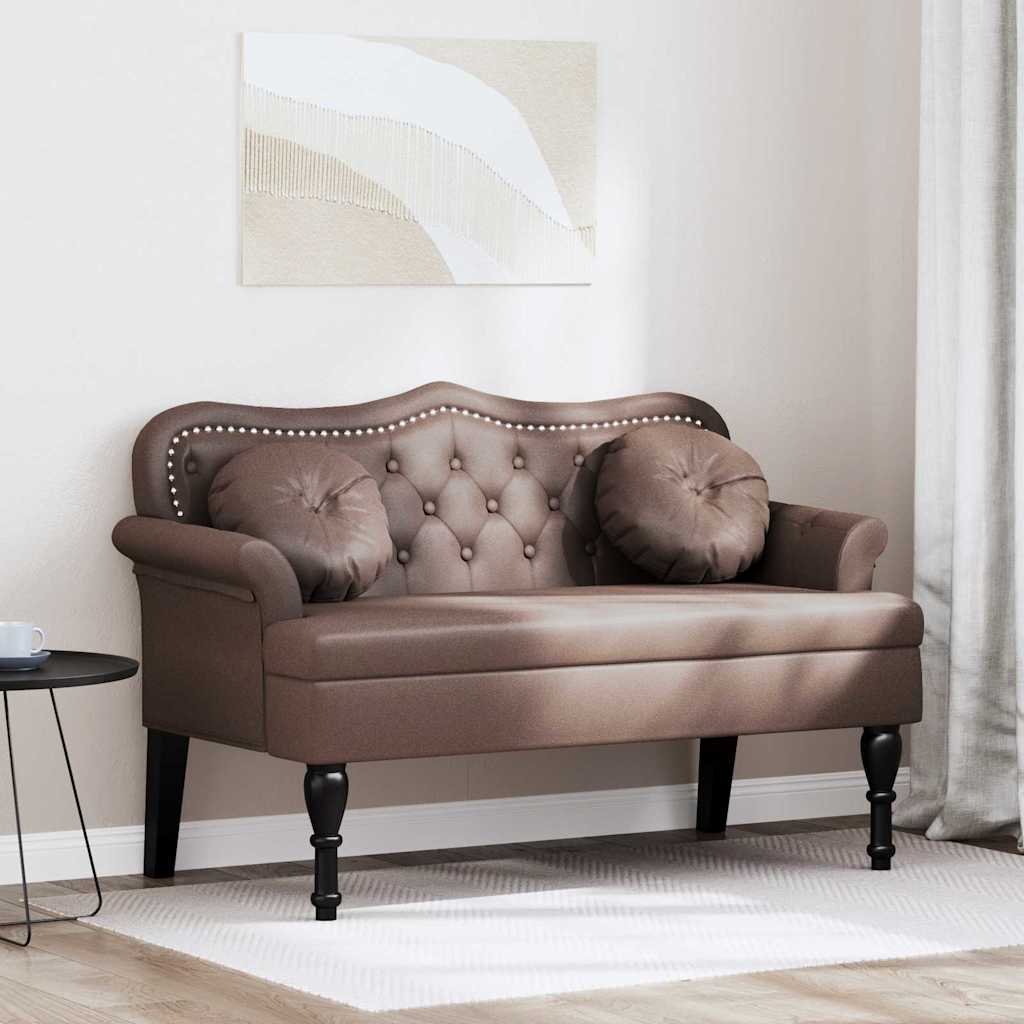Καναπές Chesterfield Καφέ 120,5 x 65 x 75 εκ. Τεχνητό Δέρμα - Pakobazaar