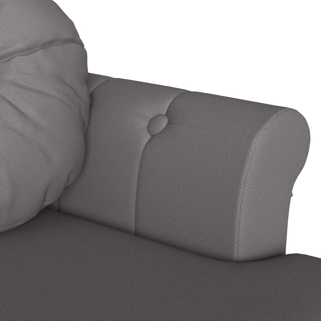 Καναπές Chesterfield Γκρι 120,5 x 65 x 75 εκ. Τεχνητό Δέρμα - Pakobazaar