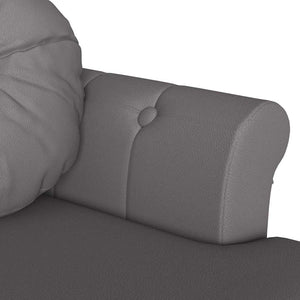 Καναπές Chesterfield Γκρι 120,5 x 65 x 75 εκ. Τεχνητό Δέρμα - Pakobazaar