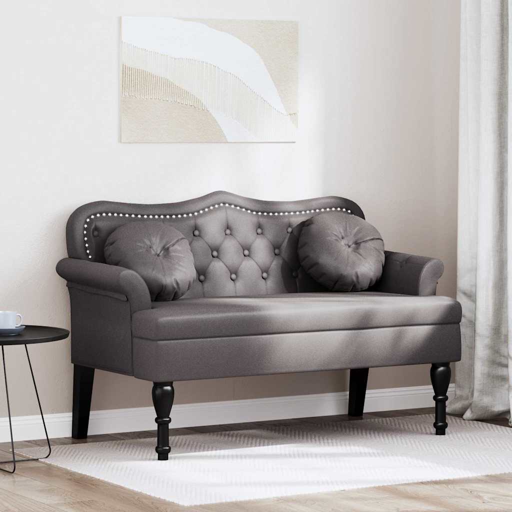 Καναπές Chesterfield Γκρι 120,5 x 65 x 75 εκ. Τεχνητό Δέρμα - Pakobazaar
