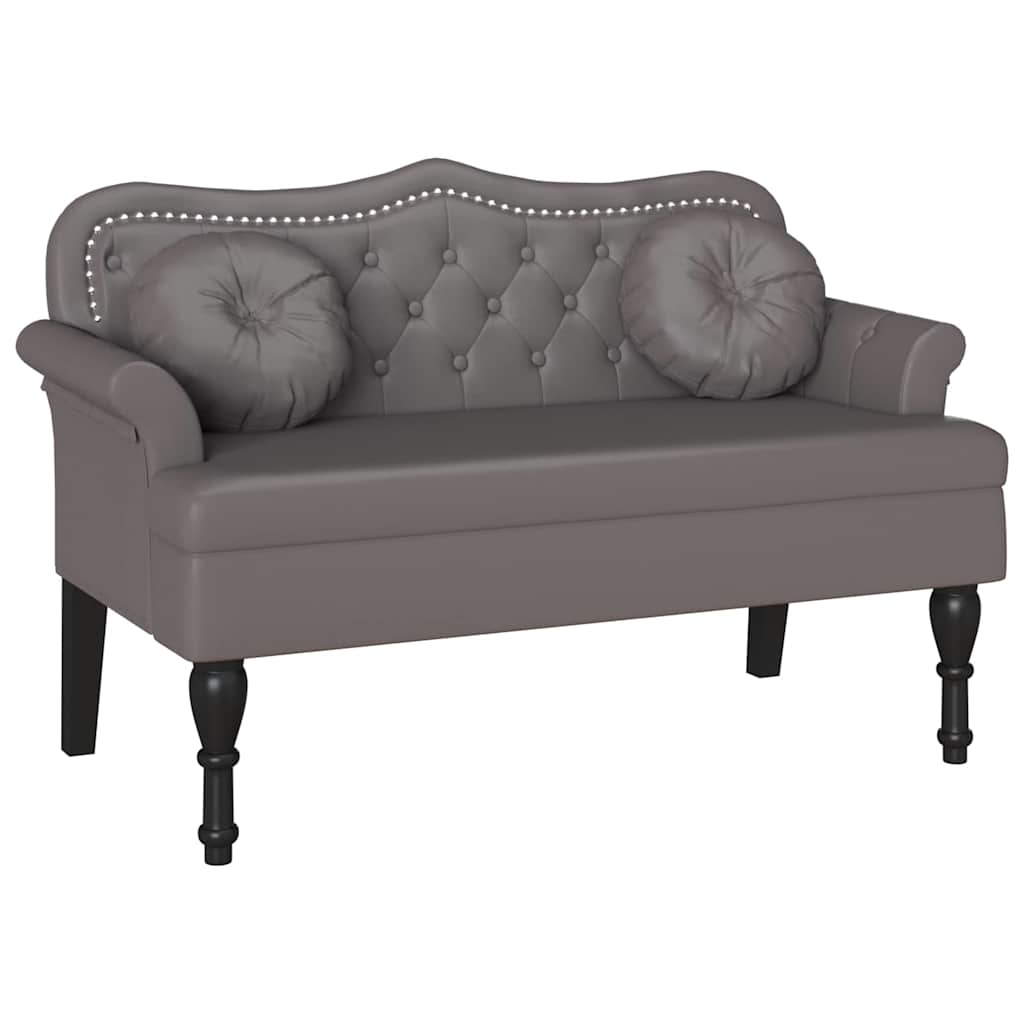 Καναπές Chesterfield Γκρι 120,5 x 65 x 75 εκ. Τεχνητό Δέρμα - Pakobazaar