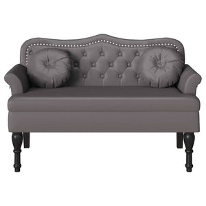 Καναπές Chesterfield Γκρι 120,5 x 65 x 75 εκ. Τεχνητό Δέρμα - Pakobazaar
