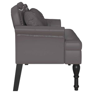 Καναπές Chesterfield Γκρι 120,5 x 65 x 75 εκ. Τεχνητό Δέρμα - Pakobazaar