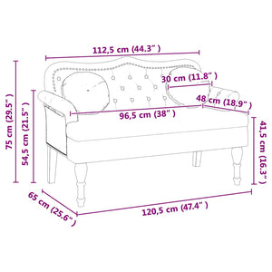 Καναπές Chesterfield Γκρι 120,5 x 65 x 75 εκ. Τεχνητό Δέρμα - Pakobazaar