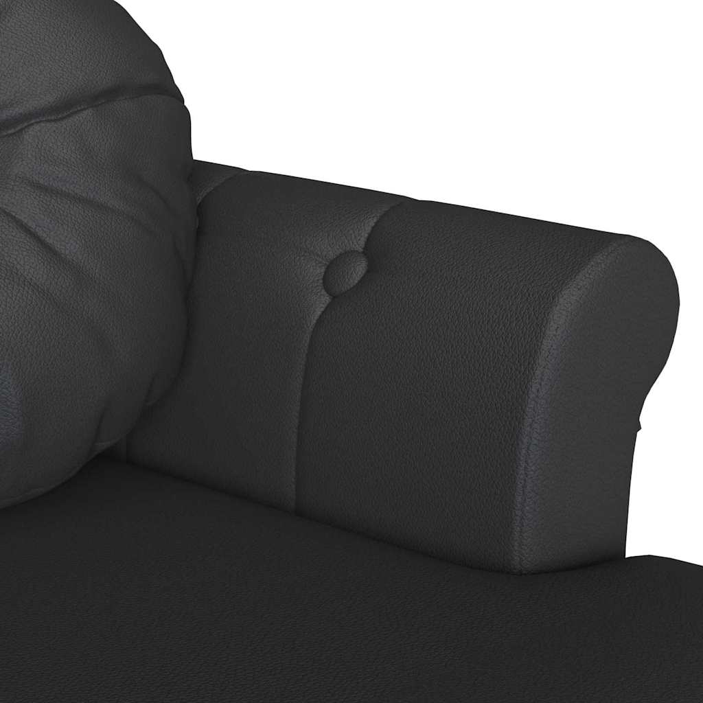 Καναπές Chesterfield Μαύρο 120,5 x 65 x 75 εκ. Τεχνητό Δέρμα - Pakobazaar