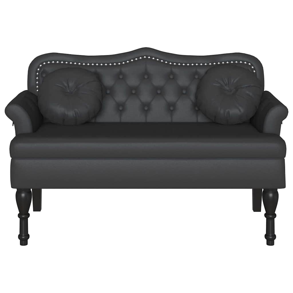 Καναπές Chesterfield Μαύρο 120,5 x 65 x 75 εκ. Τεχνητό Δέρμα - Pakobazaar