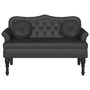 Καναπές Chesterfield Μαύρο 120,5 x 65 x 75 εκ. Τεχνητό Δέρμα - Pakobazaar