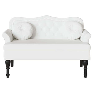 Καναπές Chesterfield Λευκό 120,5 x 65 x 75 εκ. Τεχνητό Δέρμα - Pakobazaar