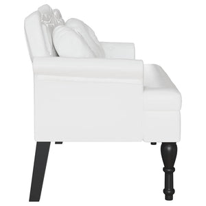 Καναπές Chesterfield Λευκό 120,5 x 65 x 75 εκ. Τεχνητό Δέρμα - Pakobazaar