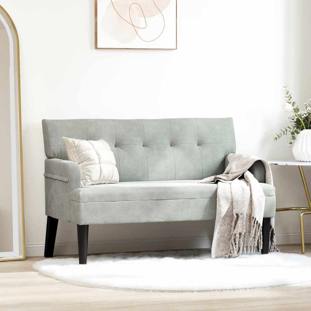 Καναπές Chesterfield Ανοιχτό γκρι 112 x 65,5 x 75 εκ. Βελούδο - Pakobazaar
