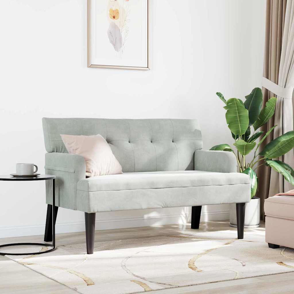 Καναπές Chesterfield Ανοιχτό γκρι 112 x 65,5 x 75 εκ. Βελούδο - Pakobazaar