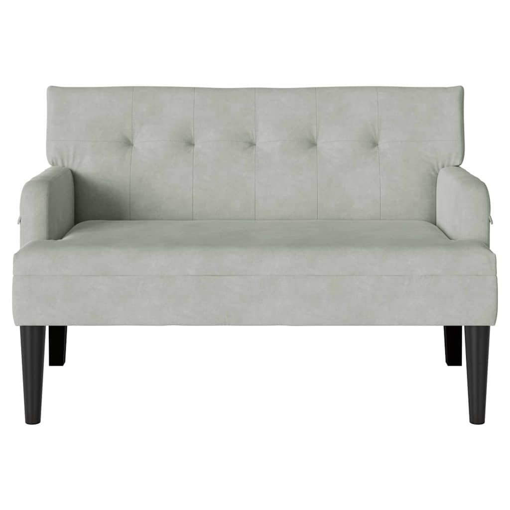 Καναπές Chesterfield Ανοιχτό γκρι 112 x 65,5 x 75 εκ. Βελούδο - Pakobazaar