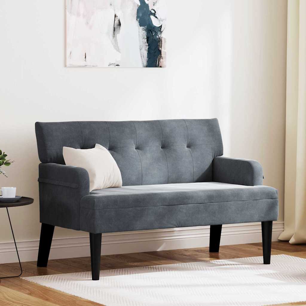 Καναπές Chesterfield Σκούρο Γκρι 112 x 65,5 x 75 εκ. Βελούδο - Pakobazaar