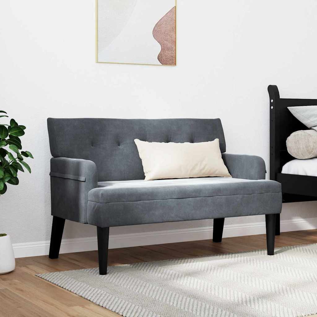 Καναπές Chesterfield Σκούρο Γκρι 112 x 65,5 x 75 εκ. Βελούδο - Pakobazaar