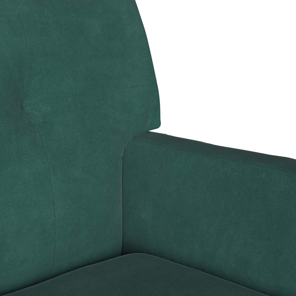 Καναπές Chesterfield Σκούρο Πράσινο 112 x 65,5 x 75 εκ. Βελούδο - Pakobazaar