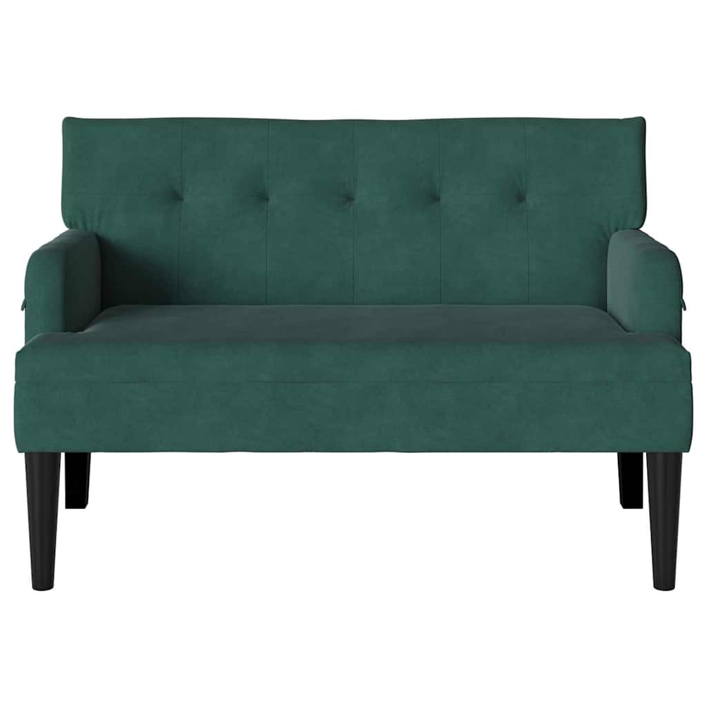 Καναπές Chesterfield Σκούρο Πράσινο 112 x 65,5 x 75 εκ. Βελούδο - Pakobazaar