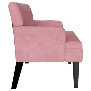 Καναπές Chesterfield Ροζ 112 x 65,5 x 75 εκ. Βελούδο - Pakobazaar