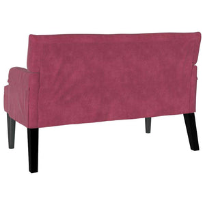 Καναπές Chesterfield Κόκκινο 112 x 65,5 x 75 εκ. Βελούδο - Pakobazaar