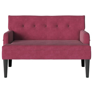 Καναπές Chesterfield Κόκκινο 112 x 65,5 x 75 εκ. Βελούδο - Pakobazaar