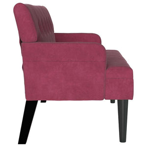 Καναπές Chesterfield Κόκκινο 112 x 65,5 x 75 εκ. Βελούδο - Pakobazaar