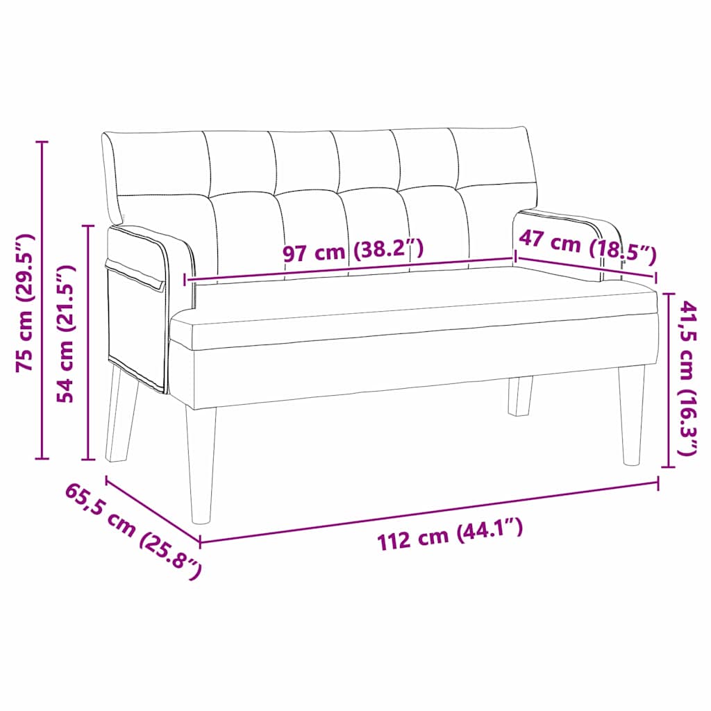 Καναπές Chesterfield Κόκκινο 112 x 65,5 x 75 εκ. Βελούδο - Pakobazaar