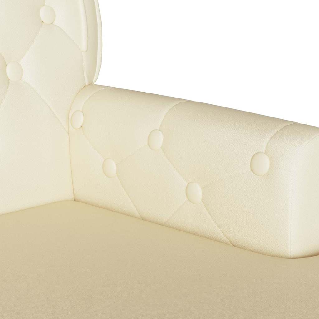 Καναπές Chesterfield Κρεμ 119,5 x 64,5 x 75 εκ. Τεχνητό Δέρμα - Pakobazaar