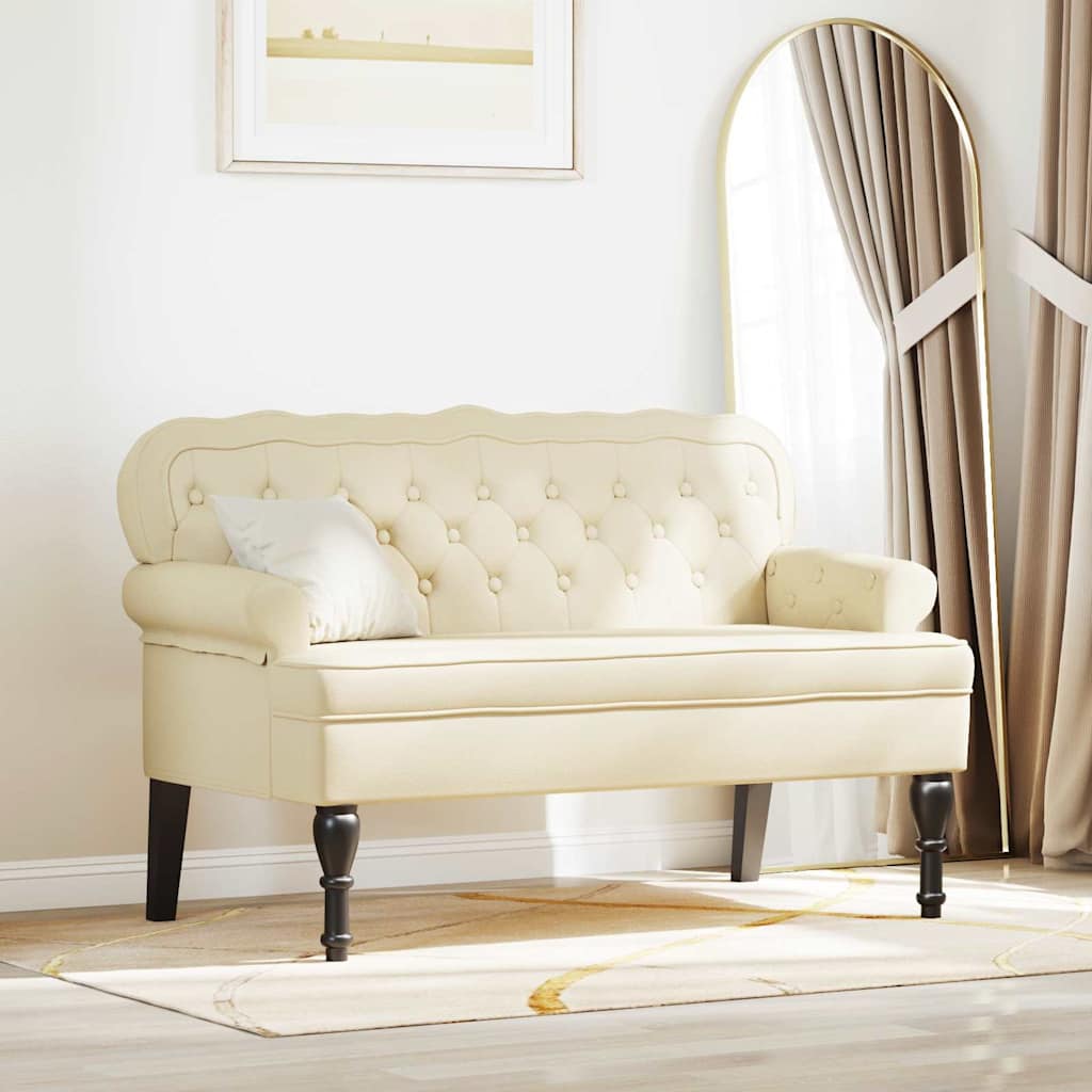 Καναπές Chesterfield Κρεμ 119,5 x 64,5 x 75 εκ. Τεχνητό Δέρμα - Pakobazaar