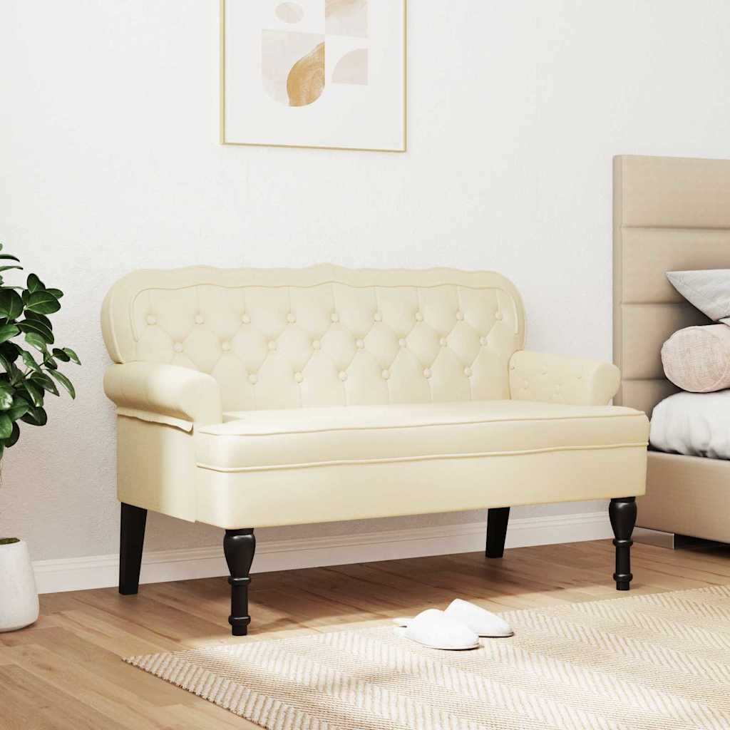 Καναπές Chesterfield Κρεμ 119,5 x 64,5 x 75 εκ. Τεχνητό Δέρμα - Pakobazaar