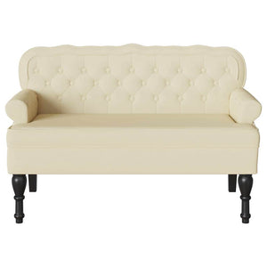 Καναπές Chesterfield Κρεμ 119,5 x 64,5 x 75 εκ. Τεχνητό Δέρμα - Pakobazaar