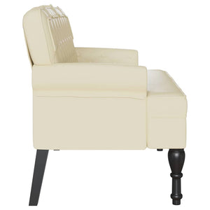 Καναπές Chesterfield Κρεμ 119,5 x 64,5 x 75 εκ. Τεχνητό Δέρμα - Pakobazaar