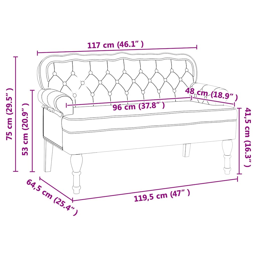Καναπές Chesterfield Κρεμ 119,5 x 64,5 x 75 εκ. Τεχνητό Δέρμα - Pakobazaar