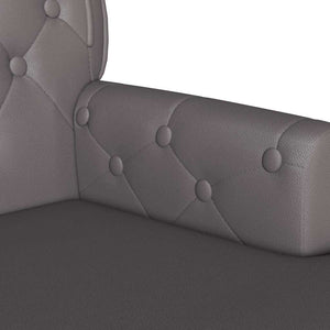 Καναπές Chesterfield Γκρι 119,5 x 64,5 x 75 εκ. Τεχνητό Δέρμα - Pakobazaar