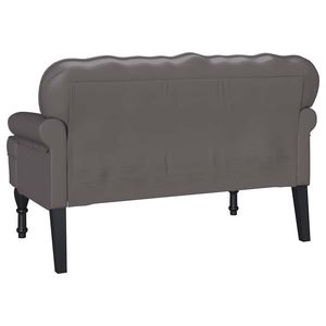 Καναπές Chesterfield Γκρι 119,5 x 64,5 x 75 εκ. Τεχνητό Δέρμα - Pakobazaar
