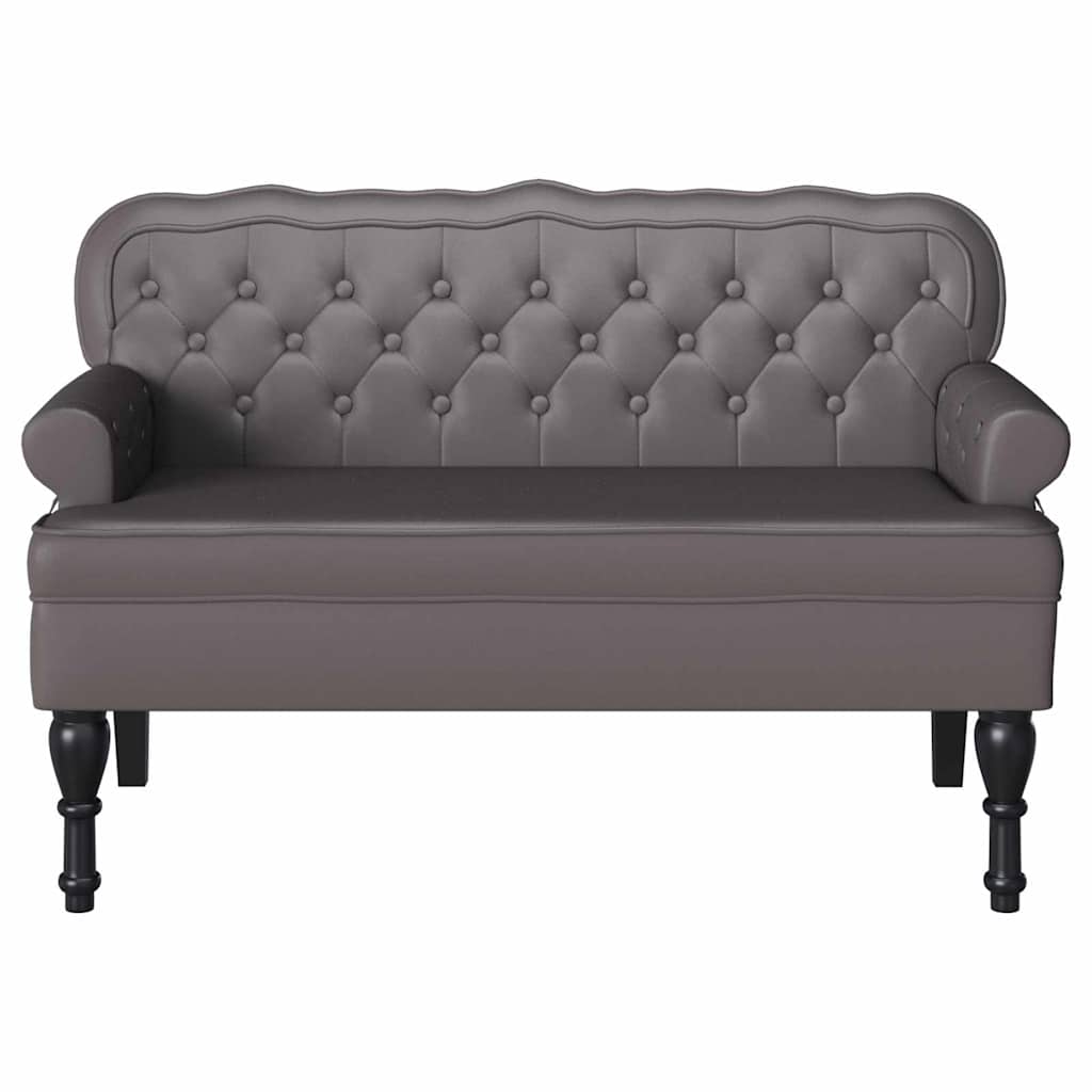 Καναπές Chesterfield Γκρι 119,5 x 64,5 x 75 εκ. Τεχνητό Δέρμα - Pakobazaar