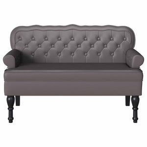 Καναπές Chesterfield Γκρι 119,5 x 64,5 x 75 εκ. Τεχνητό Δέρμα - Pakobazaar